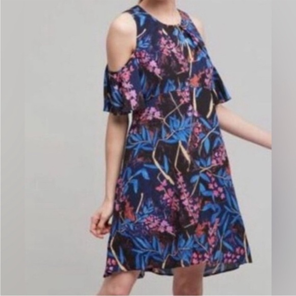Anthropologie Dresses & Skirts - Anthropologie Maeve Elia Cold Shoulder Floral Dress Size 6
